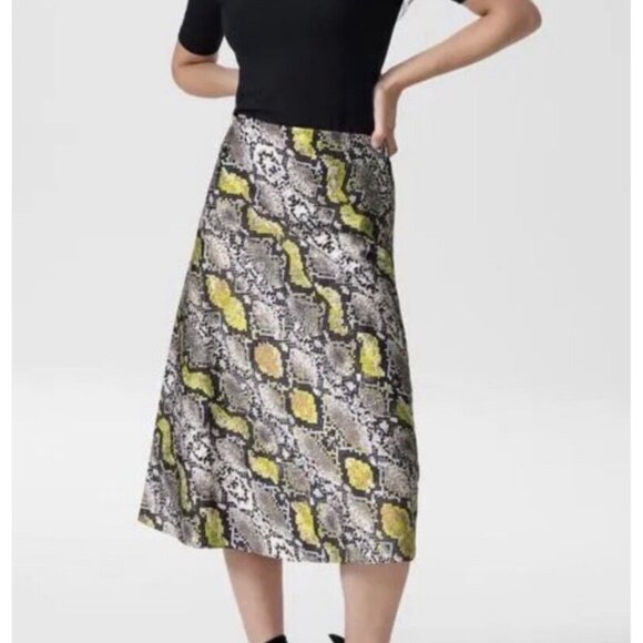 Universal Standard CeeCee Python Midi Bias Skirt Sz 38 (4XL) Womens Satin Slip S - Picture 4 of 10